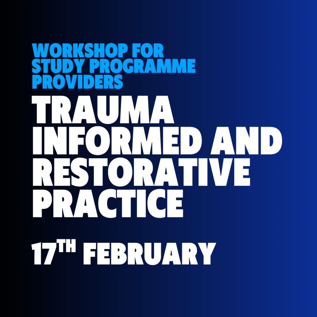 Workshop for study programme providers trauma informed and restorative practice event graphic